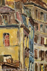 European Street Scene Oil Painting signed Pal Fried (American/Hungarian)