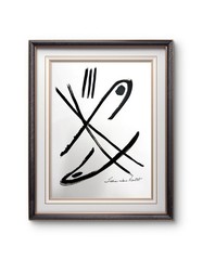 Neal 11″x14″ Modern Abstract Broken Hooks Ink on Paper Wall Art