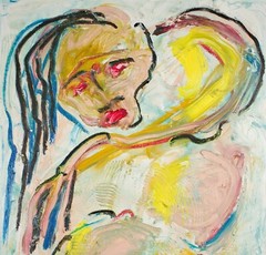 Oil painting expressionism Cassiopeia unique sign Prof em A Loeschner-Gornau