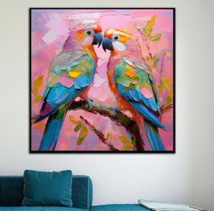 ORIGINAL Oil PAINTING on Canvas Parrot 12×12 in Textured Artwork Custom Order