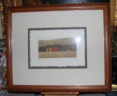 VTG STEPHEN SEBASTIAN SIGNED MATTED LT ED 22/175 AQUATINT ETCHING BLUERIDGE FARM