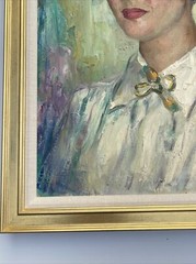 ARNOLD HOFFMAN PAINTING ANTIQUE NEW YORK Pretty Woman Oil LISTED FAMOUS 1940’S
