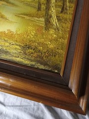 Phillip Cantrell Oil Painting on Canvas Landscape Trees River Fall 22×26 framed