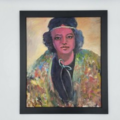 Original Oil Portrait Painting Woman Expressionist Impressionist Art 20×24 Frame