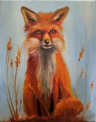 Original Painting oil, Fox Portrait ,8×10 inch, Wall Art Decor, Home Gift,Signed