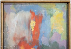 Stunning Mid Century Expressionist Colorful Oil Painting Illegibly Signed, 1962