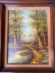 CANTRELL ART ORIGINAL OIL ON CANVAS RIVER CREEK LANDSCAPE PAINTING