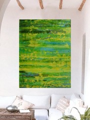 Mark Little Original Giant Canvas Painting 84”X62” (7 Foot) Abstract Modern XL