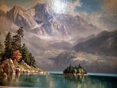 HANS OTTO KRAUS Original Oil Painting of Lake Eibsee. Bavarian Alps. 1960’s
