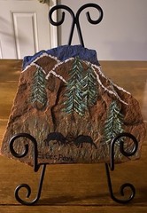 Hand painted Estes Park Colorado, Elk Fighting In the Rocky Mountains.