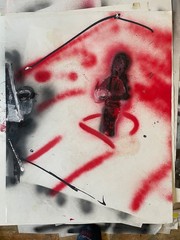 Original poster art “Foul shot” graffiti 22×28 painting acrylic spray paint