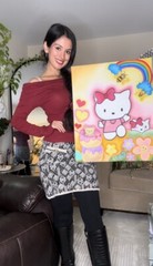 HELLO KITTY OIL PAINTING ON CANVAS Original Oil Painting Hand Painted 16 by 20