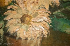 Charming Mid Century Impressionist Oil Painting of White Daisies Walter Baldwin