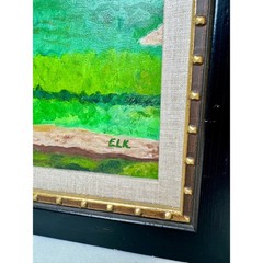 Ed Kline Original Acrylic Painting Orange On A Fall Day Landscape Framed Signed