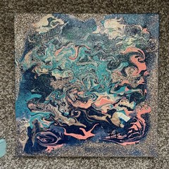 Original Kayla Braden “Ocean” Acrylic Abstract Glitter Painting on Canvas 🌊