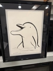 Wyland Original Happy Dolphin Painting Brush Stroke Hand Signed Original Only 1