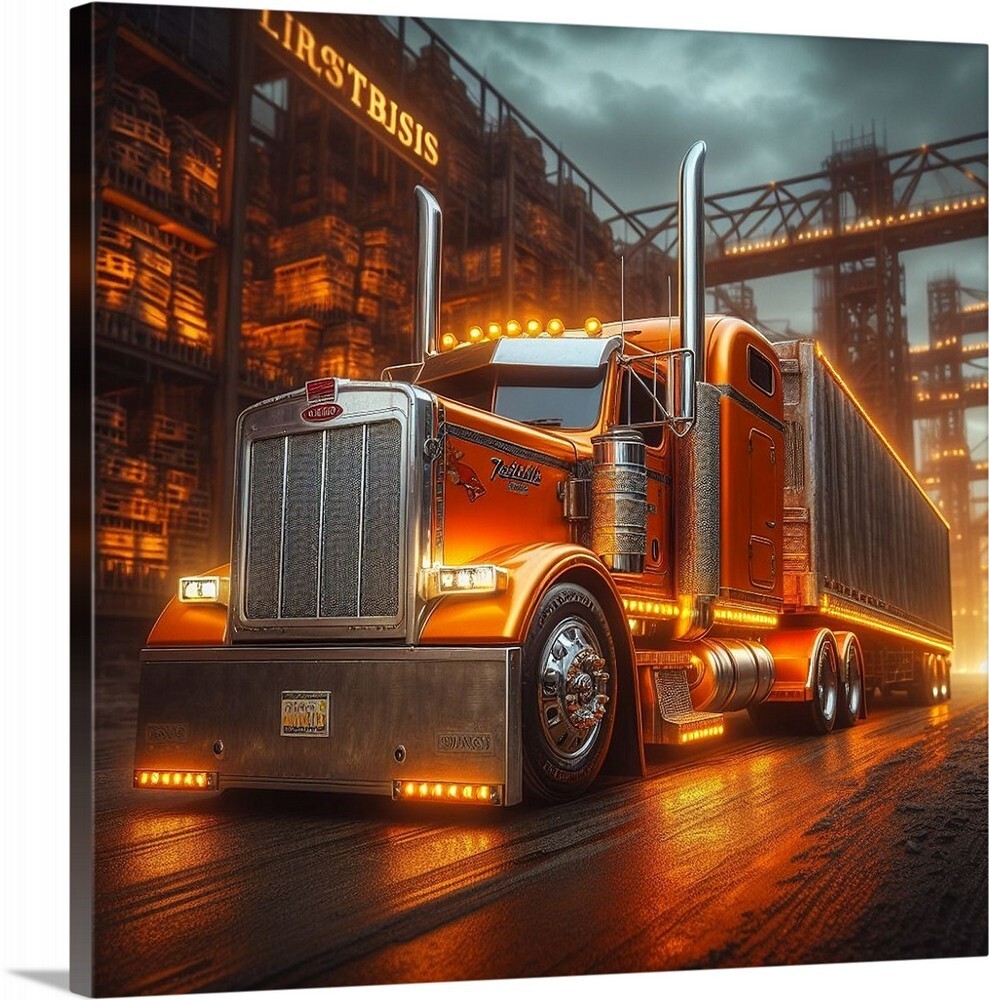 Fantasy Semi Truck Painting Complete Rig Art Galley Canvas Wrap Wall Art