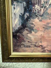 Allayn Stevens Original Oil On Canvas Painting Tropical Floral Framed 27×33