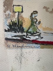 Rose Kleidman Watercolor Painting Hill St Tunnel c1950 Los Angeles CA