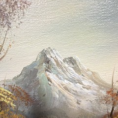 Woodson Oil on Canvas Impressionist Landscape Mountain Lake Trees Signed Framed