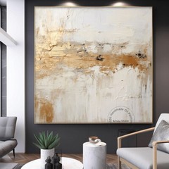 Golden Brilliance Flame Abstract Oil Painting On Canvas Hand Painted For Decor