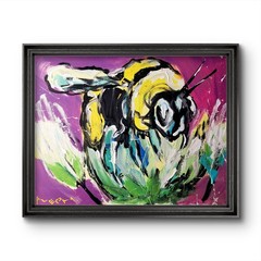Aleph Original Art Bee 14×11 Neo Expressionism Original Artwork on Canvas