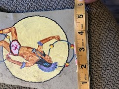 Hoop Dance Vtg Native American Painting Slate Lone Bull Stanley Harrison 1975
