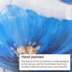 Large Hand Painted Floral Canvas Wall Art Botanical Wildflower Artwork 29×58 in