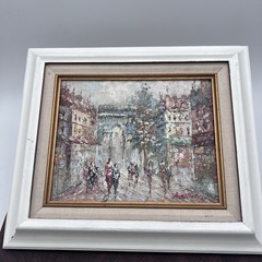 ORIGINAL 70s MARIE CHARLOT Framed Impasto Oil Painting Paris Street Scene Signed