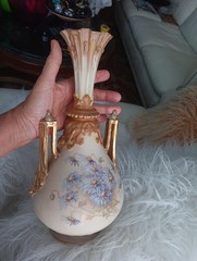 Art Noveau Vase 13X 7. 1 X2 Handmade Paint. Soo Gourgeus 1883 .perfect Cond.