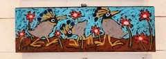 John Sperry Outsider Southern Primitive bird Folk Art Colorful Birds Painting