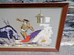 Rare Carlo of Hollywood Matador & Bull Mid Century Art Authentic Hand Painted