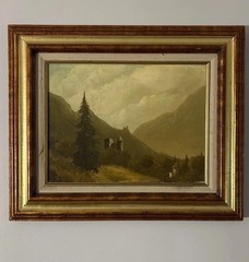 Original Signed And Framed Trade Work Oil On Canvas Landscape Painting