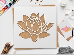 Large Lotus Flower Stencil for Painting on Wood, Canvas, Paper, Fabric, Walls…