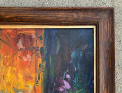 LOVELY PORTRAIT IMPRESSIONIST OIL PAINTING ON CANVAS BOARD. SIGNED