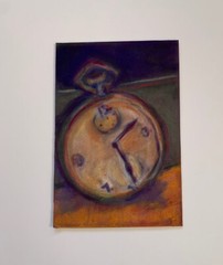 Nancy Volpe Painting Pastel Pocket Watch Clock Timepiece Time Original