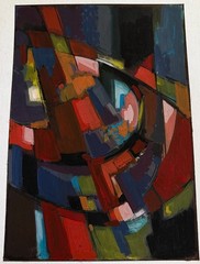 Takis Parlavantzas (1930-2014) Greek painter, cubist painting from 70’s