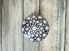 Artisan Hand Painted Handmade Stone Rock |White Pearl Mandala