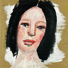 Woman Portrait Painting Expressive Naive Wall Art Miz Katie