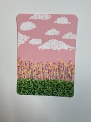 ACEO Original Acrylic Abstract Landscape 2.5 X 3.5 Inches Hand Painted