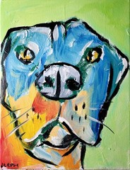 Abstract Expressionism Original Painting Dog 14×11 Fine Art Canvas Decor