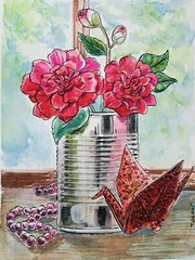 original signed watercolor painting 9×12 Elegance In A Can By Tiffany Chesser