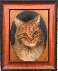 2000 Oil Painting Signed Nick Di Russo Ginger Cat Portrait Originally $400