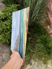Painting Original Seaside Coast & Mountains Impressionism Oil by A.Shrub