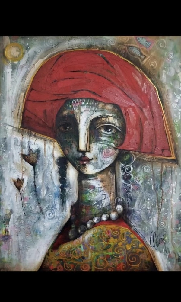 Acrylic On Canvas Carlos Cesar cuban Art 80×60 Cm .“mirame.“