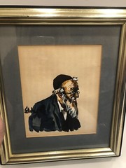 vintage judaica Stolz painting framed signed