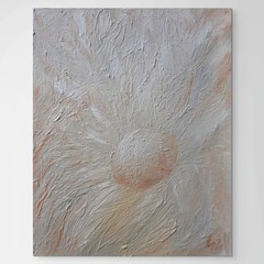 Neutral Daisy Painting, Textured Floral Wall Art, Japandi Decor 16×20