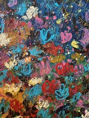 Colourful Floral Abstract Impressionist Painting Large Art On Canvas Modern Art
