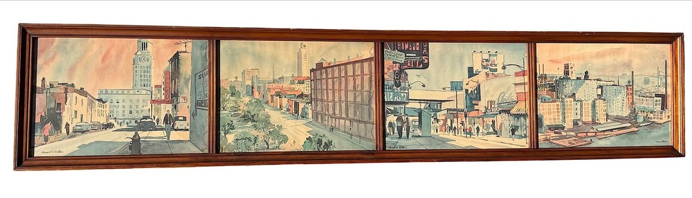 HOWARD NOEL WATSON (PA Listed 1929-2022) 4 Framed Watercolor Paintings Camden NJ