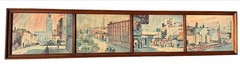 HOWARD NOEL WATSON (PA Listed 1929-2022) 4 Framed Watercolor Paintings Camden NJ